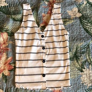 CAUTION TO THE WIND striped tank
